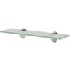 Kaorsrow Mensola sospesa in vetro, 40 x 20 cm, 8 mm, in vetro di sicurezza satinato con staffe in lega di zinco, moderna scaffale in vetro per bagno, soggiorno e camera da letto, fino a 10 kg