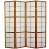 PEGANE Paravento giapponese Shoji in legno marrone scuro di 4 pannelli