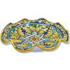 SICILIA BEDDA CAPACI Centrotavola Smerlato in Ceramica Caltagirone, 2 opzioni Misura (1Unità) Decoro Barocco, Palmette, Geometrico - Ø 30 cm