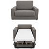 Baldiflex - Divano Letto 2 Posti con Materasso Piazza e Mezzo 120x190 cm Ortopedico, Maragià, Prontoletto RICHIUDIBILE con Rivestimento SFODERABILE e Lavabile, Grigio