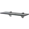 Kaorsrow Mensola sospesa in vetro da 30 x 20 cm, nero - 8 mm vetro di sicurezza ESG per bagno, soggiorno e cucina, moderna mensola in vetro con morsetto in lega di zinco, portata 10 kg