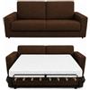 Baldiflex - Divano Letto 3 Posti con Materasso Matrimoniale 160x190 cm Ortopedico, Maragià, Prontoletto RICHIUDIBILE con Rivestimento SFODERABILE e Lavabile, Marrone