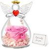 Miofula Rosa Stabilizzata Regalo Donna,Rosa Eterna Angelo Regalo Mamma Nonna Fidanzata, Fiori Stabilizzati Regali Donna Compleanno Anniversario, Rose Stabilizzate Angel Regali Natale Festa della Mamma