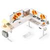 WALKINGDESK Scrivania Regolabile in Altezza, 190 x 155 cm Tavolo Regolabile a L, Bureau per computer con memory di 4 Altezze, Desk da Ufficio e Casa, Bianco