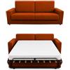 Baldiflex - Divano Letto 3 Posti con Materasso Matrimoniale 160x190 cm Ortopedico, Maragià, Prontoletto RICHIUDIBILE con Rivestimento SFODERABILE e Lavabile, Arancione