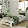 Home Collective Letto in legno 100 x 200 cm con rete a doghe, moderno letto in pino massiccio, letto singolo, letto in legno massiccio, classico, confortevole e durevole, scandinavo, testiera in stile