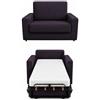 Baldiflex - Divano Letto 2 Posti con Materasso Piazza e Mezzo 120x190 cm Ortopedico, Maragià, Prontoletto RICHIUDIBILE con Rivestimento SFODERABILE e Lavabile, Viola