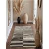 Hanse Home Tappeto di lana Donna - Tappeto di lana naturale - tessuto a mano ed ecologico - a strisce di design moderno per soggiorno, camera da letto, sala da pranzo, corridoio, colore bianco