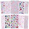 Carehabi 3514 Strass Autoadesivi, 10 Fogli Strass Colorati per Volti, Strass per Bricolage in Varie Forme, Adesivi Strass Autoadesivi per Lavori Manuali per Bambini, Articoli per il Bricolage, Cornici per Foto