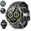 Soudorv Smartwatch Uomo Militare, Orologio Smartwatch 1.43" con Chiamate Bluetooth, 100+ Modalità Sportive, Batteria 1000 mAh, Monitoraggio Sonno e Cardiofrequenzimetro, Torcia e Bussola per IOS/Android