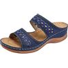 Luadnysin Ciabatte Donna Estive Ciabatta Mare Scarpe Per Il Piscina Ortopediche Sandali Da Con Zeppa Pelle Zoccoli Estivi Eleganti Aperte Ospedale Comodi Pantofole Comode Riposanti Casa Spugna,Blu,Dark Blue,40