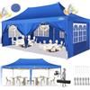 COBIZI Gazebo 3x6 Pieghevole Impermeabile con 6 Parete Laterale,Blu