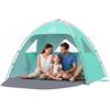 Wolfwise Tenda da Spiaggia UPF 50+ per Famiglia, Riparo Solare Anti-UV con 3 Finestre Ventilate, Pavimento Estensibile e Borsa per il Trasporto, Capacità 3 Persone, Verde Menta
