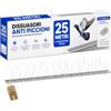 AKITAInk Dissuasore per Piccioni in Acciaio Inox, Disponibile in 3, 5 o 25 Metri, con Base Flessibile Semi-Rigida (25 mt)