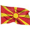PHENO FLAGS Bandiera della Macedonia settentrionale, 90 x 150 cm, resistente alle intemperie, in poliestere, con doppia cucitura e occhielli in metallo