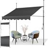 AXT SHADE Tenda da Sole a Bracci Avvolgibile Manovella per Balconi con Regolabile in Altezza, Senza Forare, Protezione UV e Impermeabile Adatto per Balcone Giardino Esterno-300cm Antracite