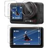 GEEMEE per DJI Osmo Action 6 Vetro Temperato, 2 Pack Durezza 9H Copertura Completa Protezione Schermo Vetro Temperato Anti Graffi Protector - Trasparente