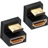 HTGuoji Adattatore HDMI da 360 gradi a Mini HDMI, a forma di U Mini HDMI maschio a HDMI femmina Adattatore di espansione per fotocamere digitali 8K/4K 3D 1080P, monitor, DVR (2 pezzi)