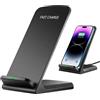 Generico Caricatore wireless del supporto per telefono - Porta da scrivania pieghevole portatile | Stazione di ricarica rapida da 15w con indicatore a LED per smartphone, dock di ricarica di visualizzazione