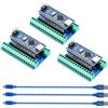 Ulegqin Nano-V3 Modulo con 328P Schede Madri + NANO IO Shield V1.0 Scheda di espansione semplice + Cavo di ricarica Type-C compatibile con Arduino Nano y Sviluppo elettronico fai da te (3 pezzi)