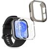 kwmobile Set 2x Custodia Smartwatch Compatibile con Huawei Watch Fit 3 Cover - Case Trasparente Protezione Orologio Fitness - trasparente/nero