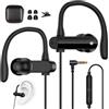 AIAUXAI In Ear Cuffie Sport con Filo, Jack 3,5MM, Gancio Auricolare, Nero