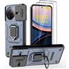 DERHAN Cover per POCO F7 Ultra 5G con Vetro Temperato [2 Pezzi], Custodia Antiurto con Protezione Fotocamera e Supporto - Blu