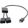 Chenyang U2-127-UC-127-LIST Micro USB 1 to 2 Micro USB vers double Ports Micro USB femelle Hub câble pour ordinateur portable et souris et disque Flash