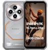 Blackview FORT 2 AI Smartphone Rugged Leggero, Editor di Foto IA, 24GB+256GB, 10,7mm Ultra-sottile, 16MP+13MP, 6,56'' HD+, Telefono Robusto IP68 Antiurto Cellulare, Android 15 DUAL SIM, GPS NFC Bianco
