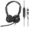 Yealink UH42 Dual Headset USB con microfono di cancellazione del rumore, cuffie stereo cablate con adattatore USB-C/A per PC, laptop, lavoro, ufficio, call center squadre certificate