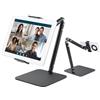UTEBIT Supporto per cellulare da tavolo, girevole a 360°, supporto per tablet, pieghevole, con due clip per iPhone 16-12, per iPad, per Samsung, per Huawei
