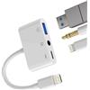 zoyuzan Adattatore Lightning a Jack 3.5 USB Caricatore 3 in 1 per Apple iPhone 14 13 12 11 Pro MAX per iPad Convertitore Cavo Cuffie OTG Adapter Caschi Ausiliare Auto Dongle Lettore Schede Accessori