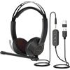 NUROUM Cuffie USB HP11DU con microfono a cancellazione del rumore