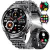 CHOOSETIME Smartwatch Uomo, Chiamate Bluetooth, 1,43 AMOLED Display Orologio Fitness e Torcia a LED, 110+ Modalità Sportive, Monitoraggio della Frequenza Cardiaca/Sonno, IP68, Android e iOS, Nero Acciaio