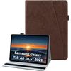 laddutoi Cover per Samsung Galaxy Tab A8 10.5 2022/2021, Custodia in PU Pelle, Supporto Stand, Fessura e Slot per Carte, Flip Folio Tablet Cover Galaxy Tab A8 SM-X200/X205/X207, Marrone