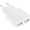 InLine® 31505W Adattatore di alimentazione USB 2-fold, caricatore, adattatore di alimentazione, da 100-240V a 5V/2.1A, bianco