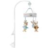 Rainbow Designs Limited Giostra musicale arcobaleno sopra la culla con coniglietti di peluche