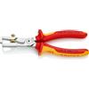 KNIPEX StriX Pinze spelacavi con cesoia per cavi cromata isolati con manici rivestiti in materiale bicomponente, collaudati VDE 180 mm, 13 66 180