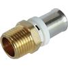 SOMATHERM FOR YOU - Set di 10 Raccordi Diritti a Pressare per Tubo Multistrato Ø16 - Dritto Maschio 12/17 (3/8) - Multiprofilo TH/H/U - Manicotto Inox - Guarnizioni EPDM