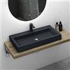 Mai & Mai Lavabo da Appoggio 76,5x42x10cm, Lavabo Bagno Sospeso Lavandino Bagno Rettangolare Colossum06-765 Lavandino da Minerale Fuso, Antracite opaco