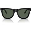 Ray-Ban Occhiali da Sole RBR0502S 6677VR Wayfarer Reverse Nero/Verde Scuro Unisex 53/20/145