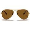Ray-Ban Occhiali da Sole RB3025 001/57 Aviator Gradient Oro/Marrone Unisex Polarizzati 62/14/140