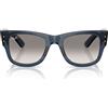 Ray-Ban Occhiali da Sole RB0840S 684532 Mega Wayfarer Blu Scuro Trasparente/Grigio Sfumato Unisex 51/21/145