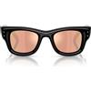 Ray-Ban Occhiali da Sole RB4940 601/7J Wayfarer Puffer X ASAP Rocky Nero/Marrone Specchiato Unisex 50/23/150