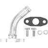 Aramox Flangia di Scarico Ritorno Olio, Kit Tubo Flangia di Scarico Ritorno Olio Turbo a 45 Gradi Sostituzione in Lega di Alluminio per Garrett GT32 GT40 GT42 T3 T4