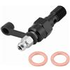 EVGATSAUTO Vite di spurgo bullone banjo, M10x1.0mm Cilindro maestro del freno Vite di spurgo del bullone Nipplo bullone del banjo + tappo antipolvere （1 pezzo）(Nero)