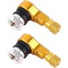 EVGATSAUTO 2 pezzi tappi steli valvola pneumatici 90 gradi, tappi stelo valvola pneumatici ruote in lega di alluminio moto universali, valvole a scatto tubeless 11,3 mm(Oro)