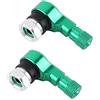 EVGATSAUTO 2 pezzi tappi steli valvola pneumatici 90 gradi, tappi stelo valvola pneumatici ruote in lega di alluminio moto universali, valvole a scatto tubeless 11,3 mm(verde)