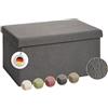 Laleni panca contenitore grande - panca camera da letto 76x38 cm - cassapanca contenitore da interno - panche contenitori - panca contenitore camera da letto - puff contenitore rettangolare antracite