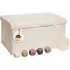 Laleni panca contenitore grande - panca camera da letto 76x38 cm - cassapanca contenitore da interno - panche contenitori - panca contenitore camera da letto - puff contenitore rettangolare - in beige